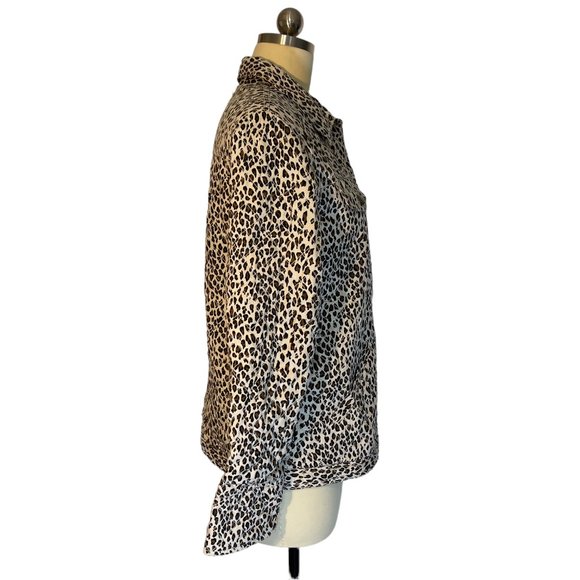 Coldwater Creek Animal Print Jacket Silk Lined Quilted Pockets Buttons sz S EUC! - Picture 3 of 4